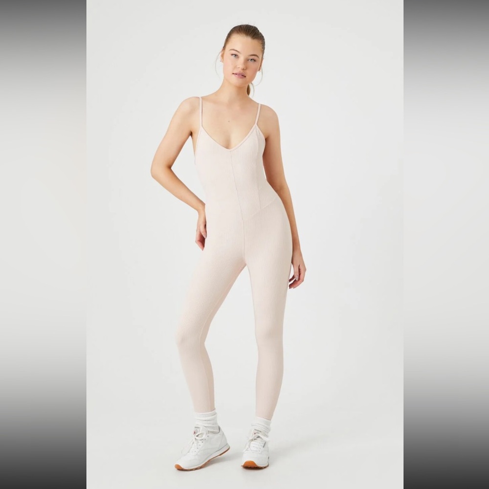 Forever 21 Active Ribbed Fitted Balletcore Cami Jumpsuit- Small